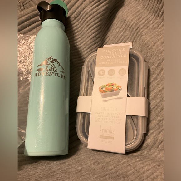 SWIG LIFE Water Bottle &  Krumbs Gray Silicone Lunch Container - Picture 1 of 16